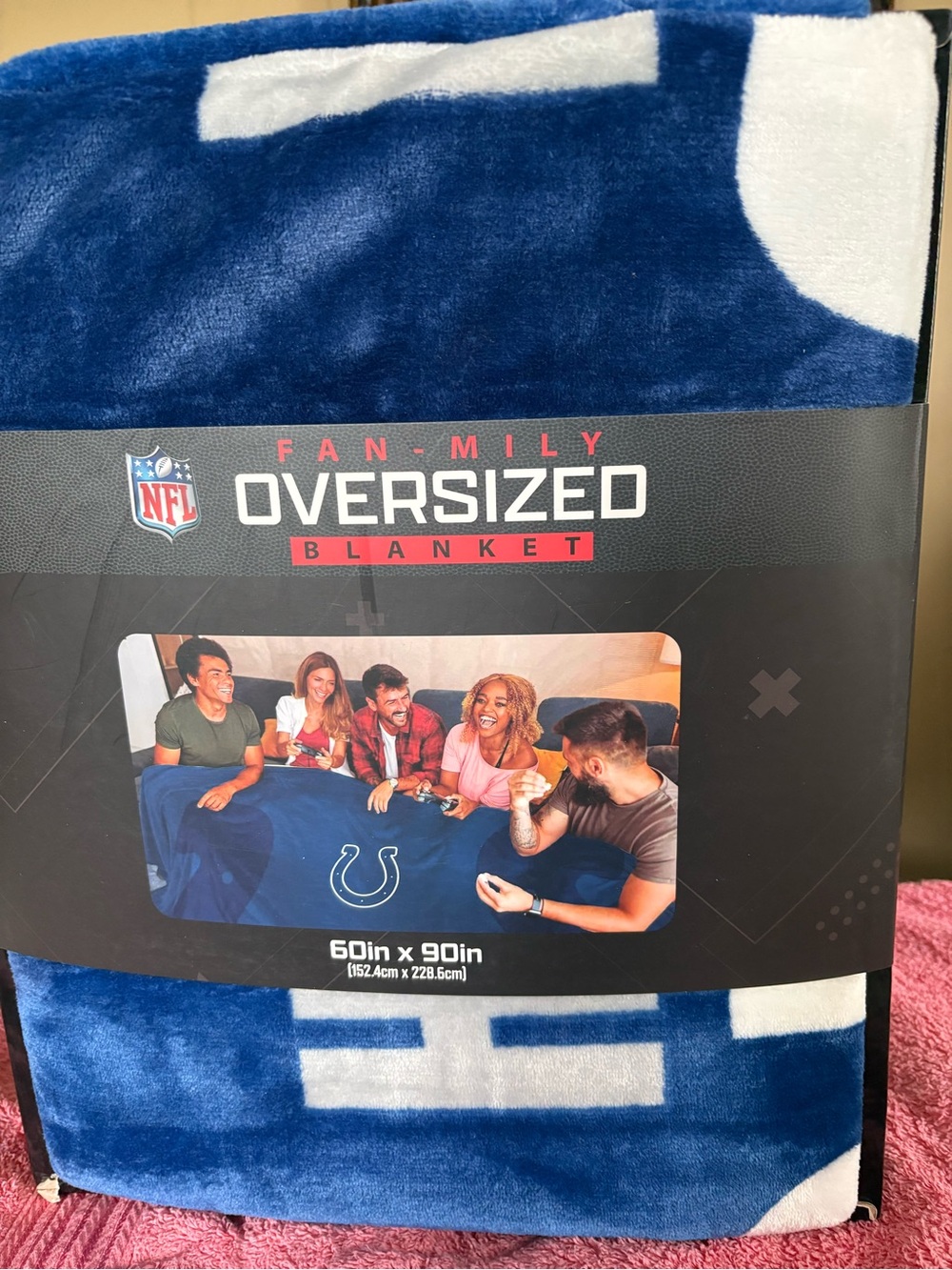 NFL Oversized Blue & White COLTS Blanket